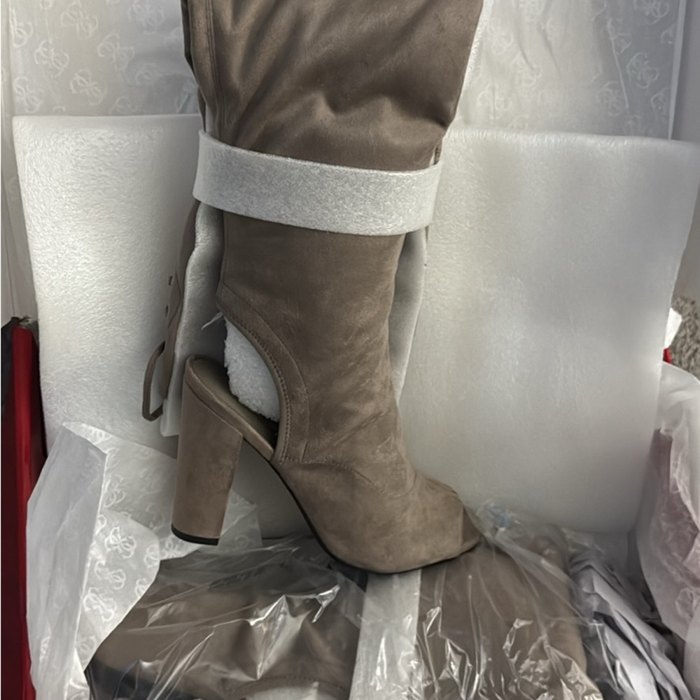 Guess Taupe Heeled Boots